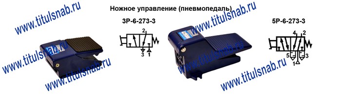 Пневмораспределители 3Р-6-273-3; 5Р-6-273-3 с мускульным управлением