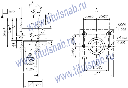 Размеры монтажного гнезда МКПВ 16/3Ф10 по ГОСТ 27790 (DIN 24342)